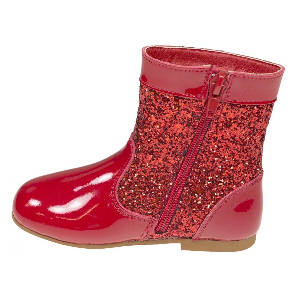 girls red glitter boots