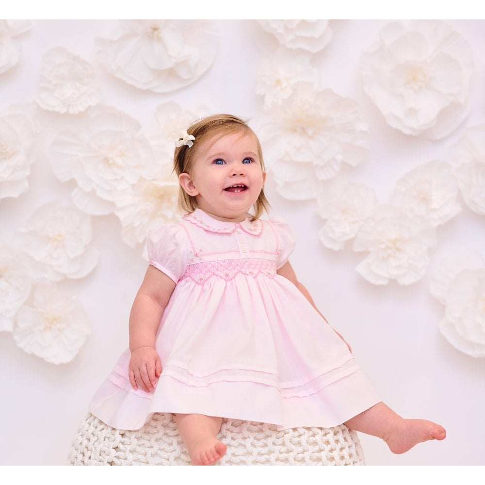 Baby pink dress with white sale collar