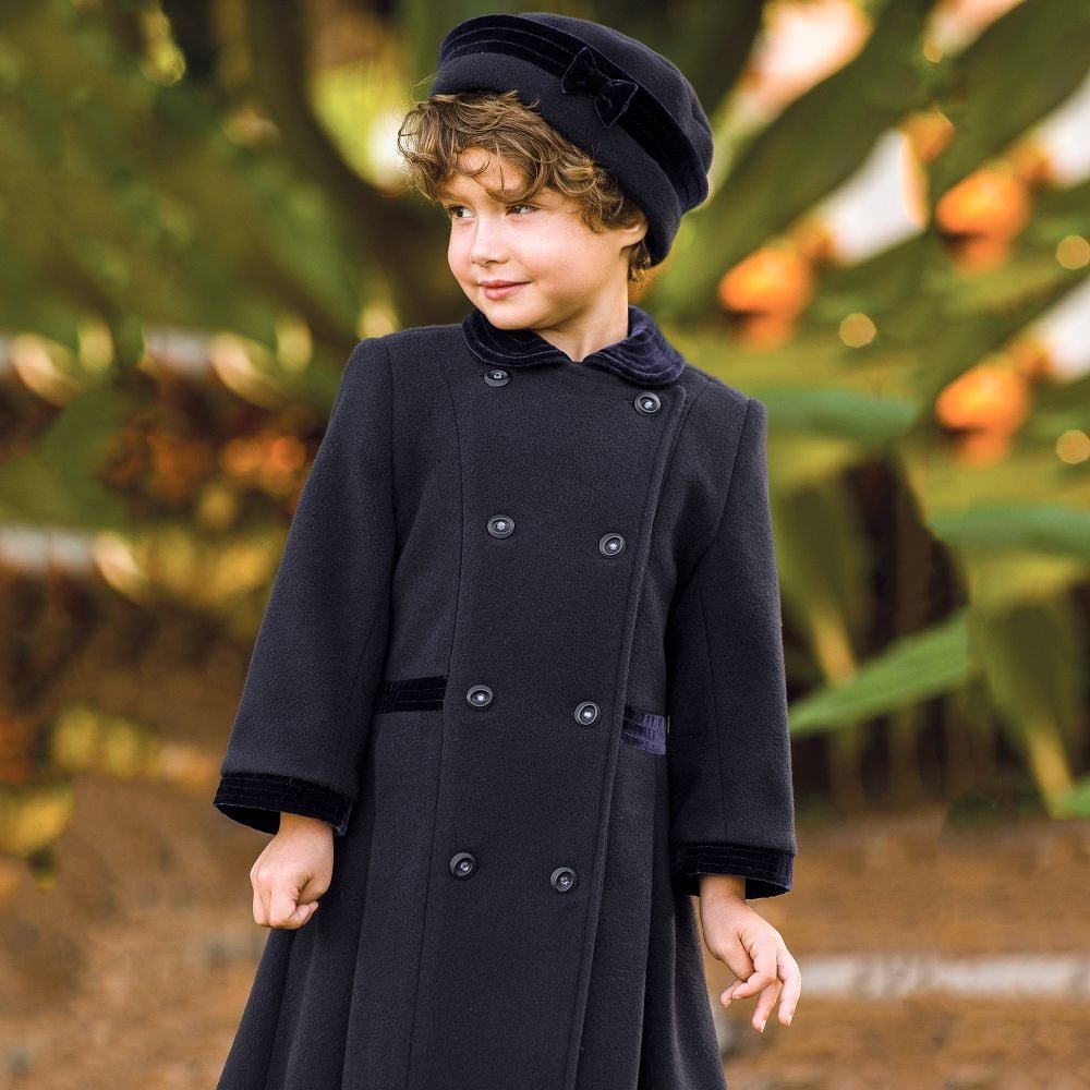 Girls navy sale wool coat