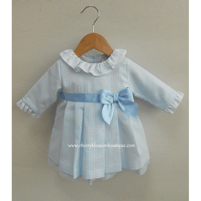 Sardon Sardon Baby Girl Blue Gingham Dress